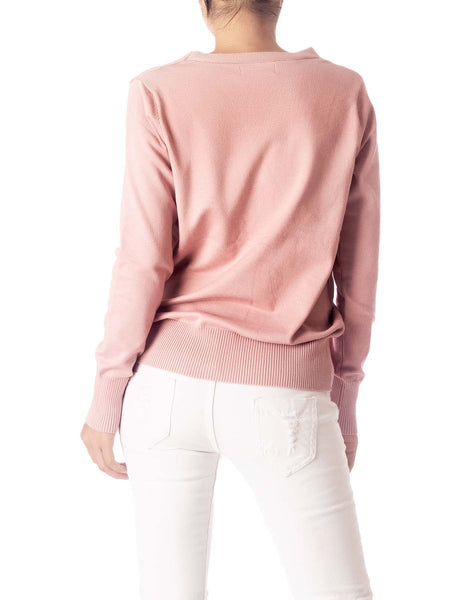 Women's Fashion Button V-neck Ladys Sweater Lightweight Cardigan
