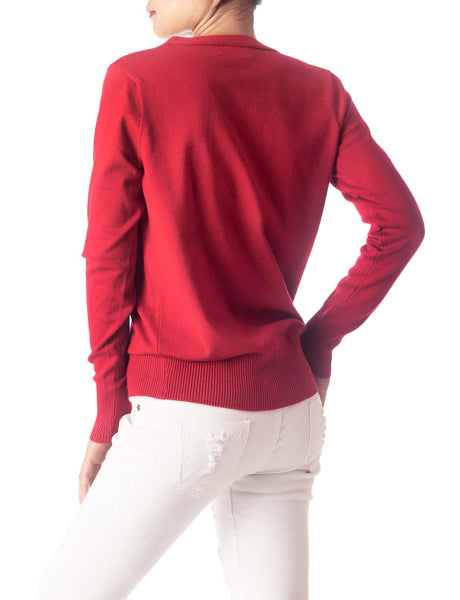 Women's Fashion Button V-neck Ladys Sweater Lightweight Cardigan