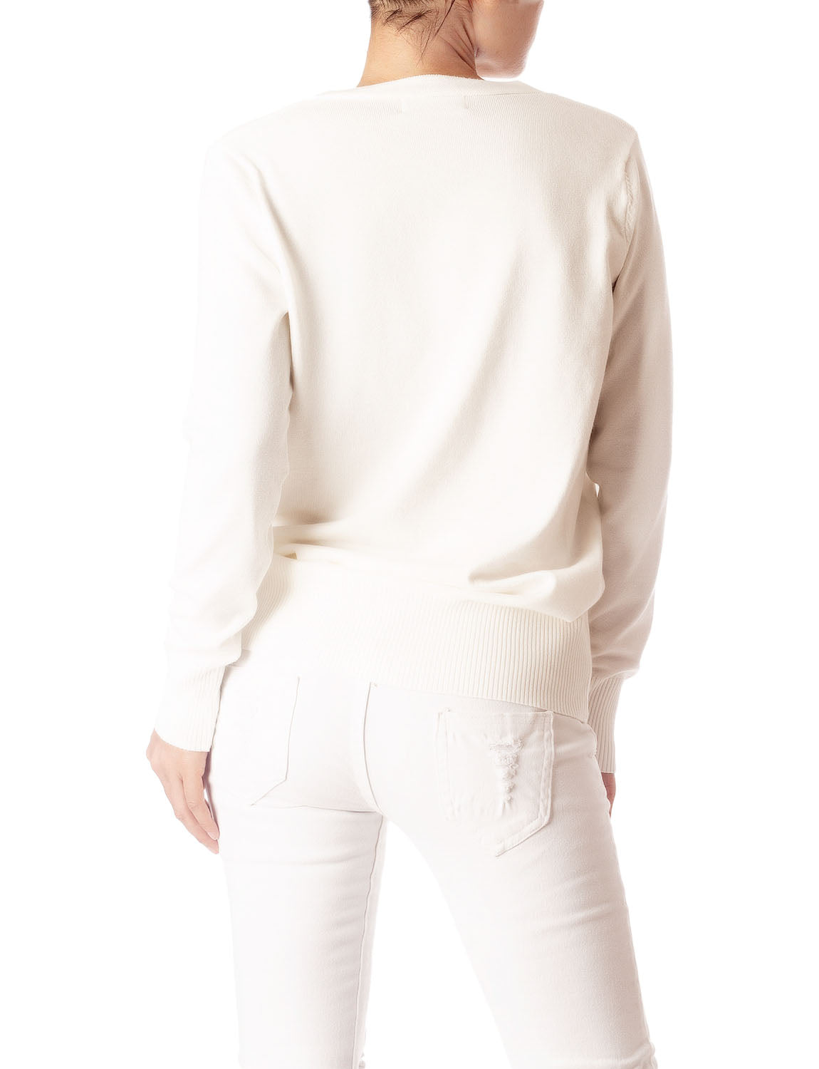 Women's Fashion Button V-neck Ladys Sweater Lightweight Cardigan