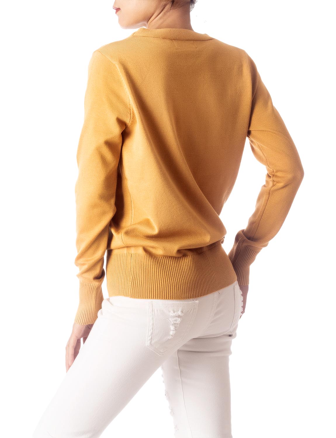 Women's Fashion Button V-neck Ladys Sweater Lightweight Cardigan