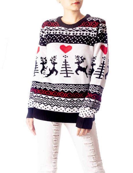 Women's Christmas Pullover Sweater Casual Long Sleeve Cozy Top