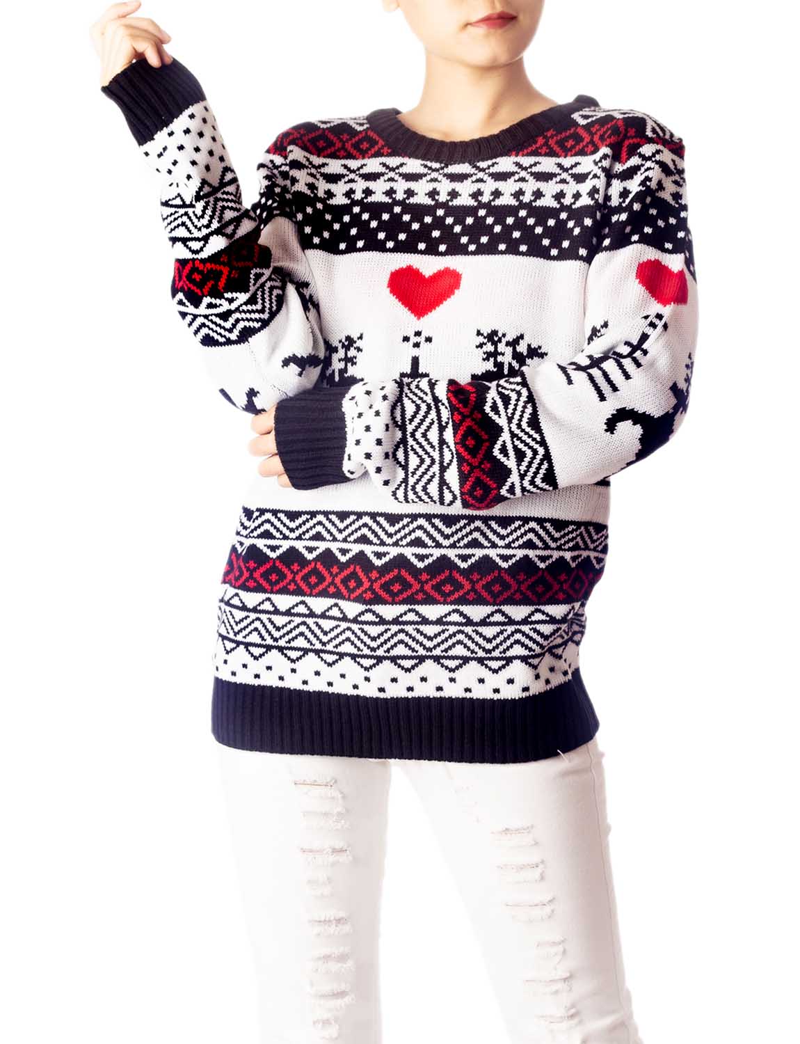 Women's Christmas Pullover Sweater Casual Long Sleeve Cozy Top
