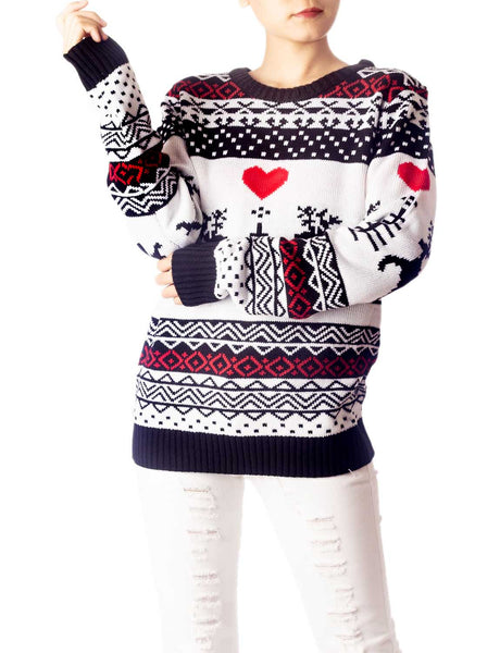 Women's Christmas Pullover Sweater Casual Long Sleeve Cozy Top