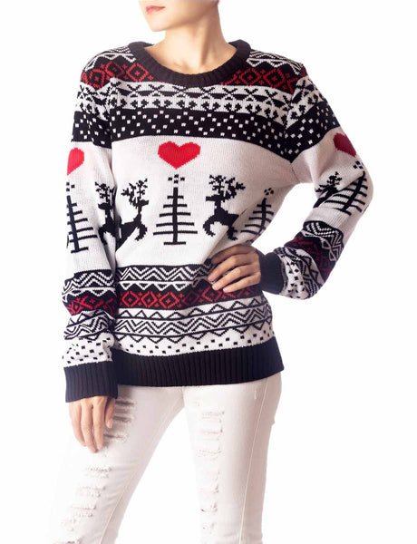 Women's Christmas Pullover Sweater Casual Long Sleeve Cozy Top