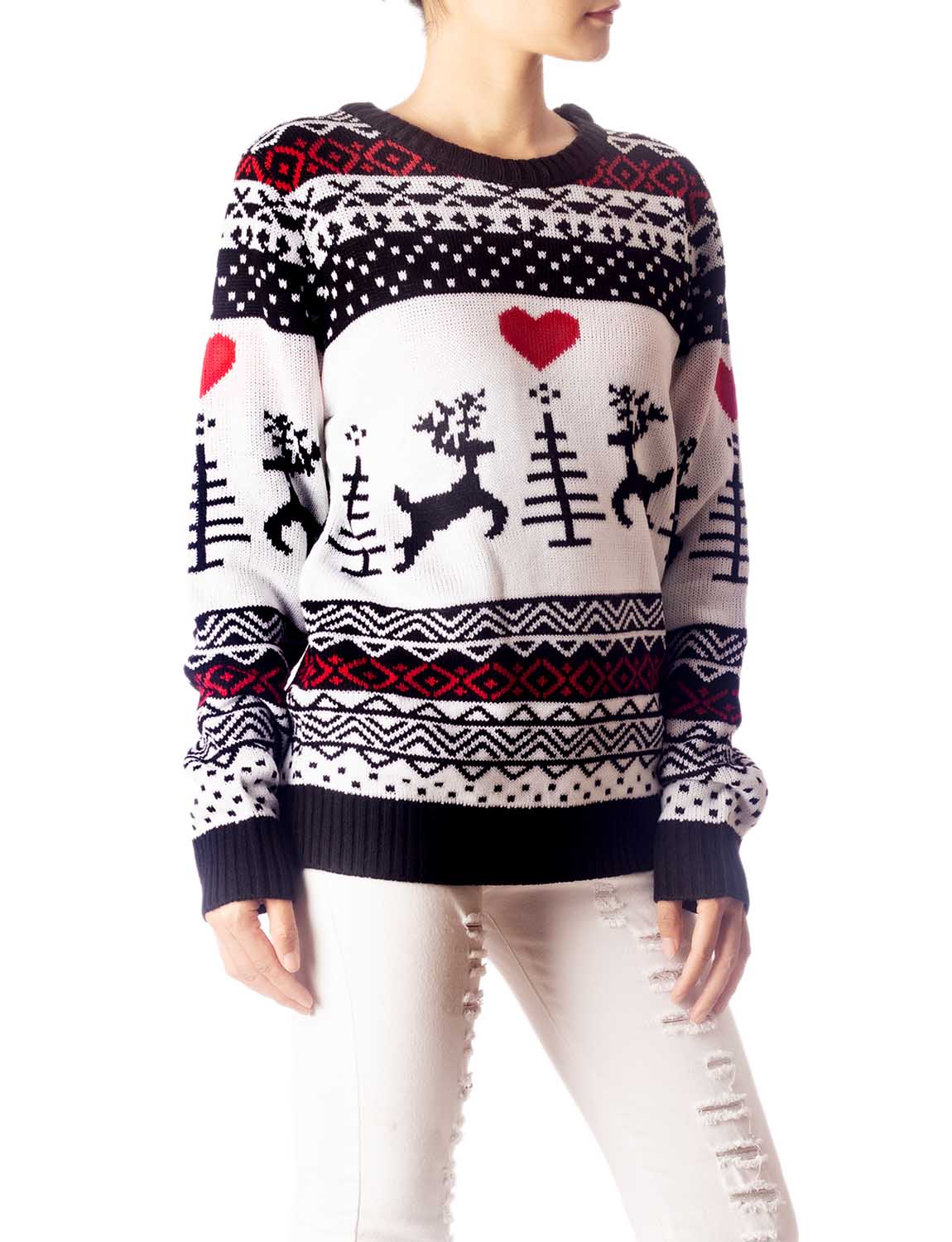 Women's Christmas Pullover Sweater Casual Long Sleeve Cozy Top