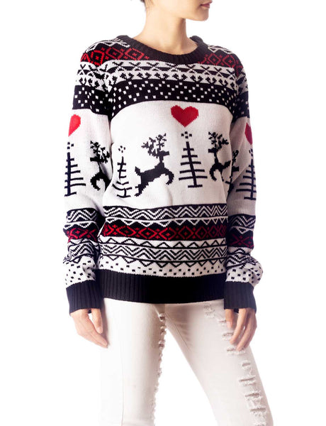 Women's Christmas Pullover Sweater Casual Long Sleeve Cozy Top