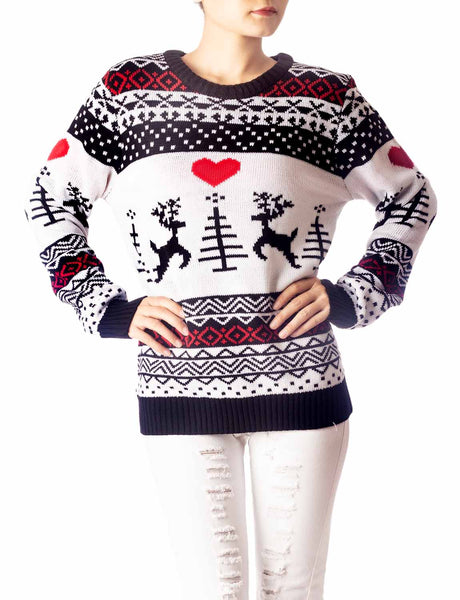 Women's Christmas Pullover Sweater Casual Long Sleeve Cozy Top