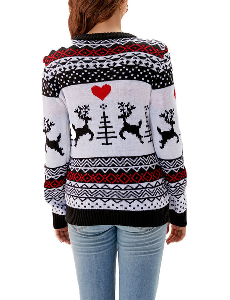 Women's Christmas Pullover Sweater Casual Long Sleeve Cozy Top