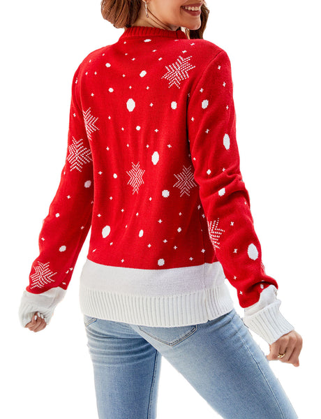 Women's Christmas Cozy Top Casual Long Sleeve Pullover Sweater