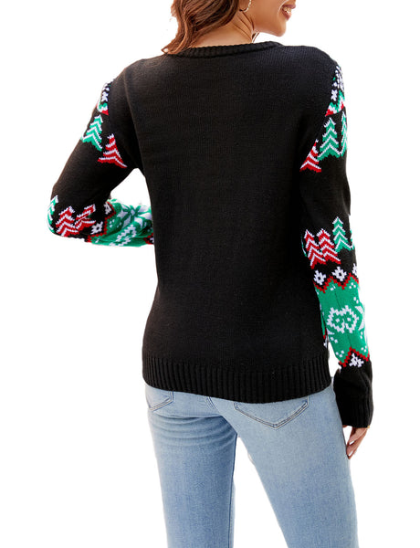 Women's Christmas Top Casual Cozy Long Sleeve Pullover Sweater