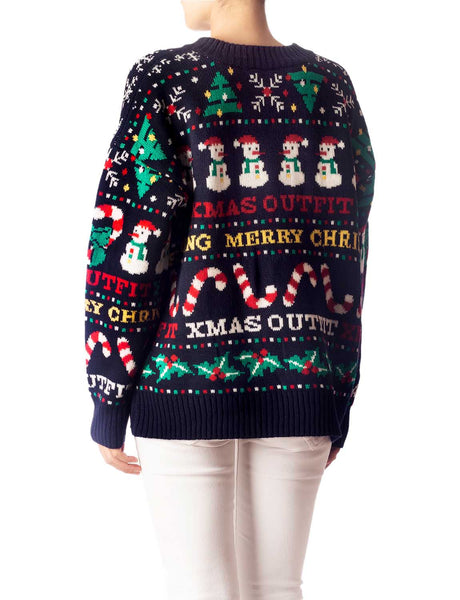 Women's Christmas Casual Top Long Sleeve Cozy Pullover Sweater