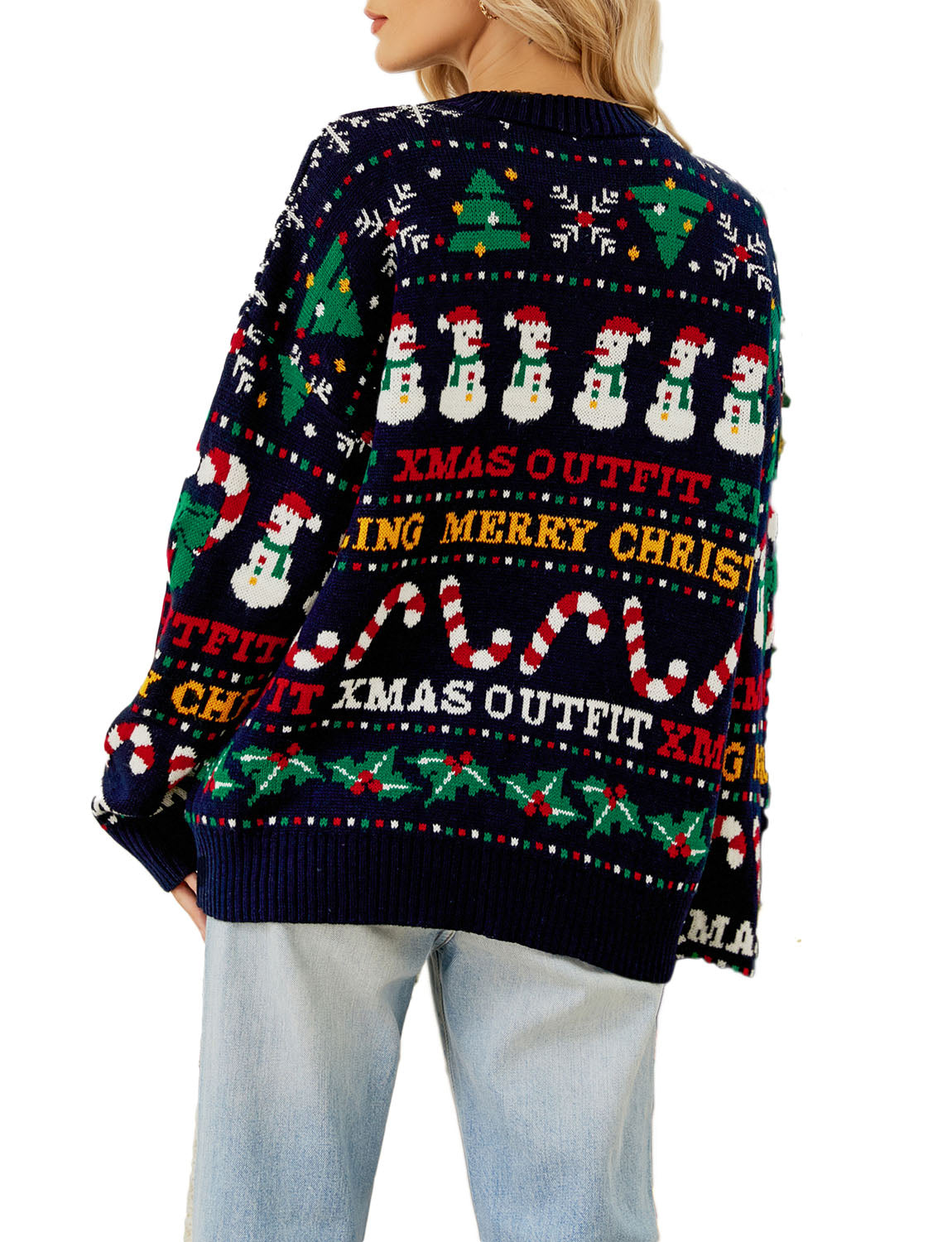 Women's Christmas Casual Top Long Sleeve Cozy Pullover Sweater