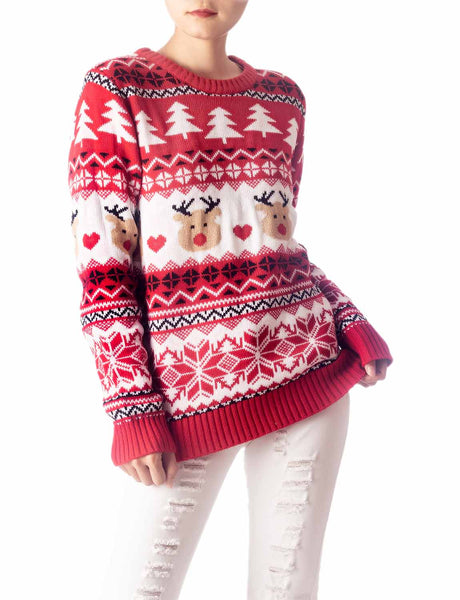 Women's Cozy Christmas Casual Top Long Sleeve Pullover Sweater