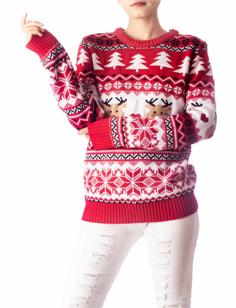 Women's Cozy Christmas Casual Top Long Sleeve Pullover Sweater