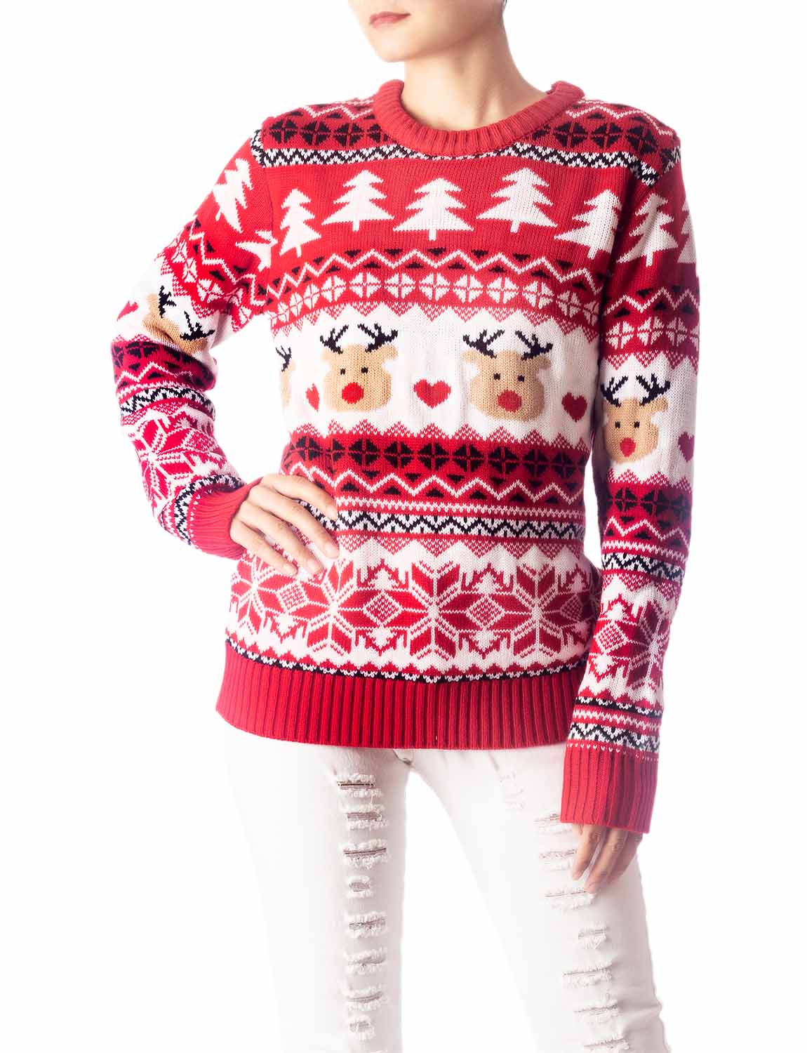 Women's Cozy Christmas Casual Top Long Sleeve Pullover Sweater