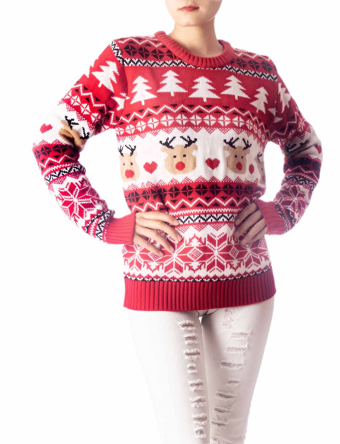 Women's Cozy Christmas Casual Top Long Sleeve Pullover Sweater