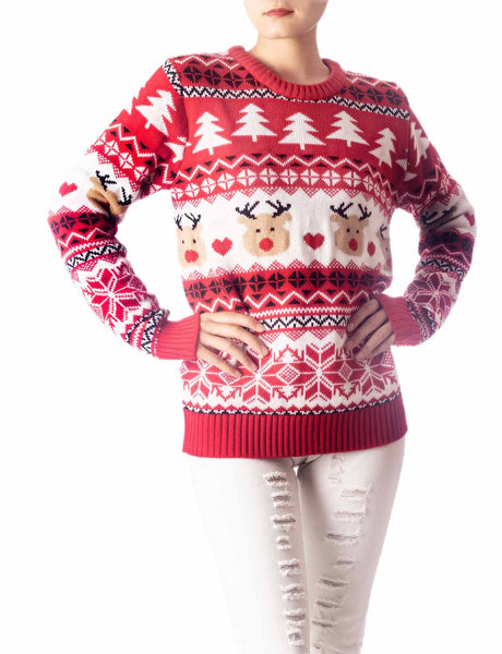 Women's Cozy Christmas Casual Top Long Sleeve Pullover Sweater