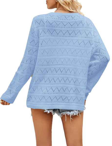 Women's Cozy Casual Top Long Sleeve Soft Lightweight Pullover Sweater