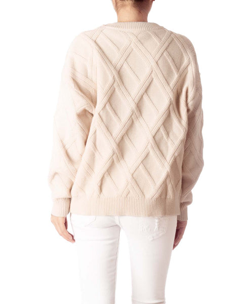 Women's Cozy Casual Top Long Sleeve Cable Knitted Pullover Sweater