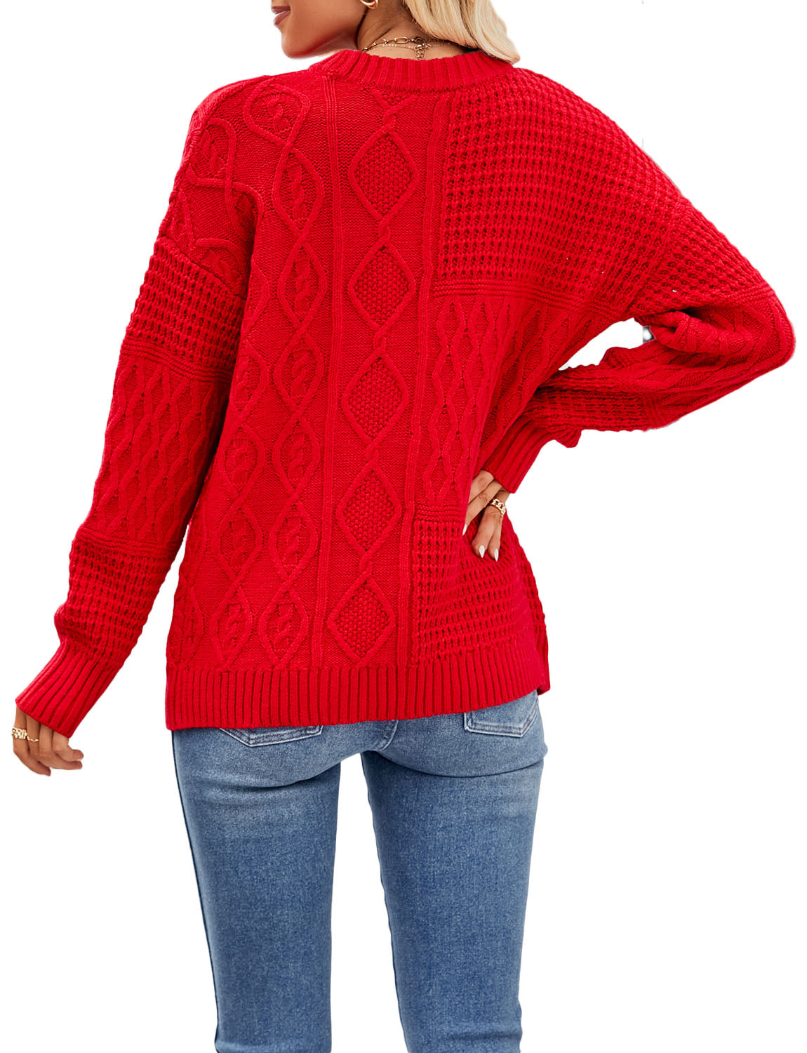 Women's Cozy Casual Top Long Sleeve Lightweight Soft Pullover Sweater