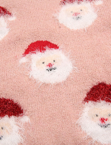 Women's Casual Christmas Top Santa Claus Long Sleeve Pullover Sweater