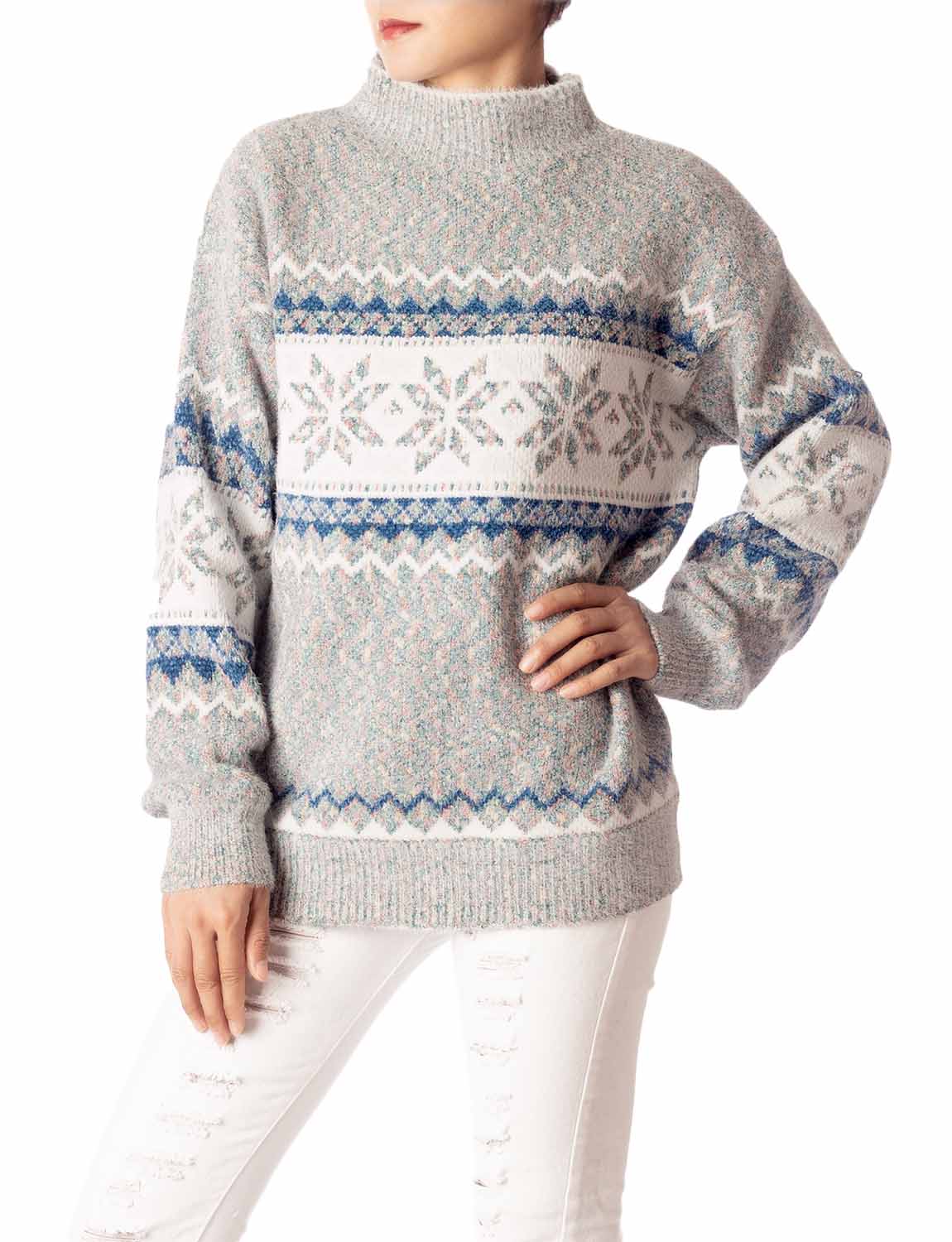 Women's Cozy Casual Lightweight Top Long Sleeve Soft Pullover Sweater
