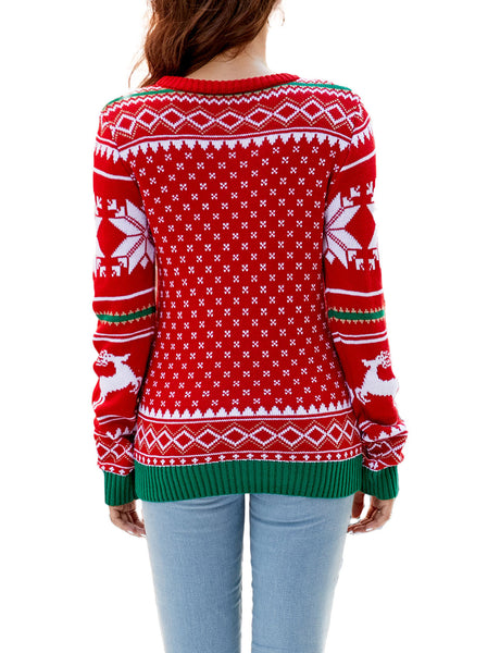 Women's Casual Christmas Cozy Long Sleeve Top Pullover Sweater