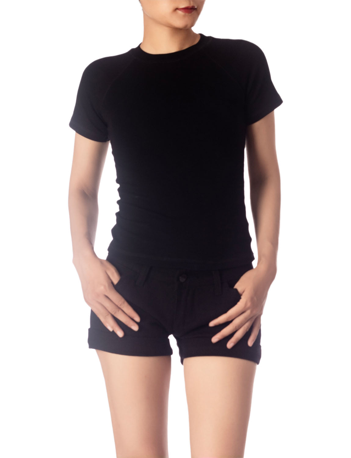 Women's Slim Fit Stretchy Thick Cotton Comfort Short Sleeves T-shirt