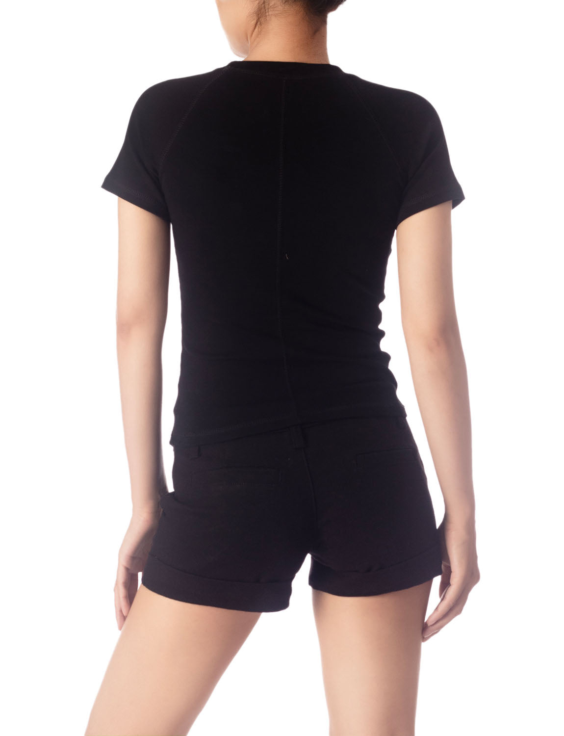Women's Slim Fit Stretchy Thick Cotton Comfort Short Sleeves T-shirt