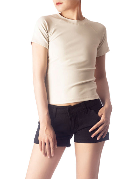 Women's Slim Fit Stretchy Thick Cotton Comfort Short Sleeves T-shirt