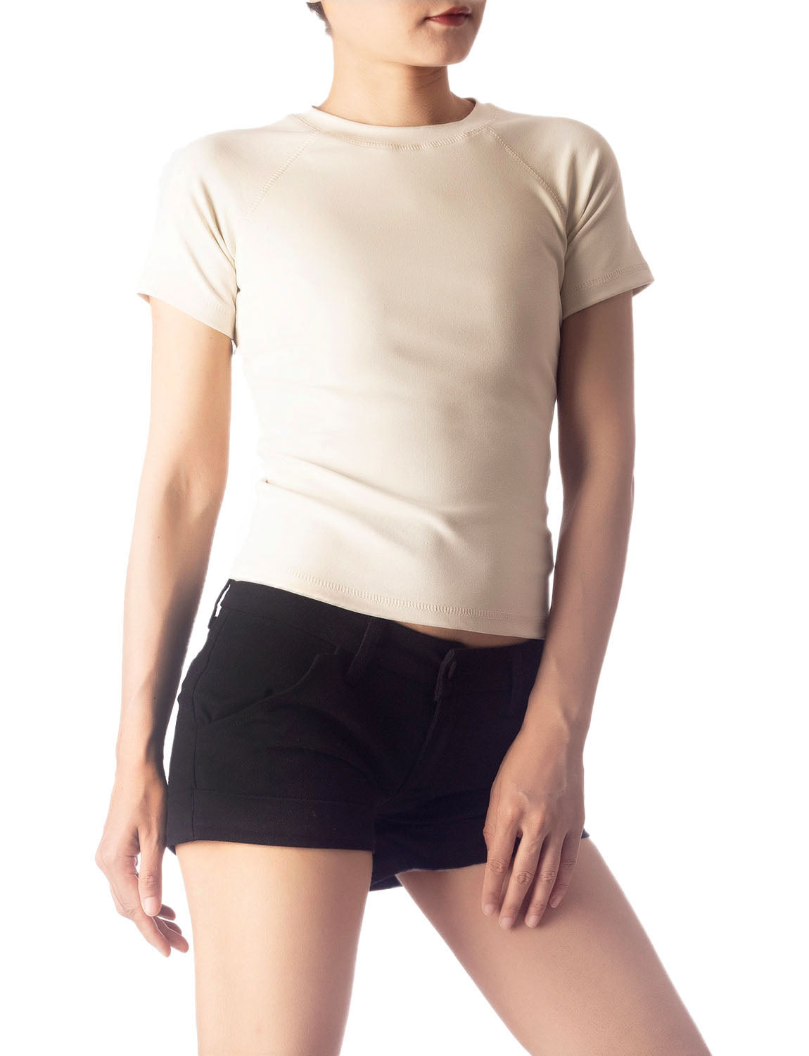 Women's Slim Fit Stretchy Thick Cotton Comfort Short Sleeves T-shirt