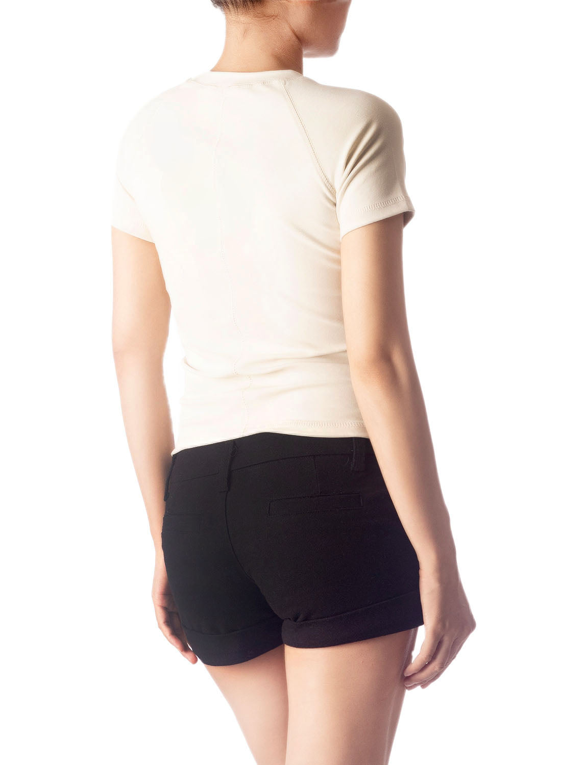 Women's Slim Fit Stretchy Thick Cotton Comfort Short Sleeves T-shirt