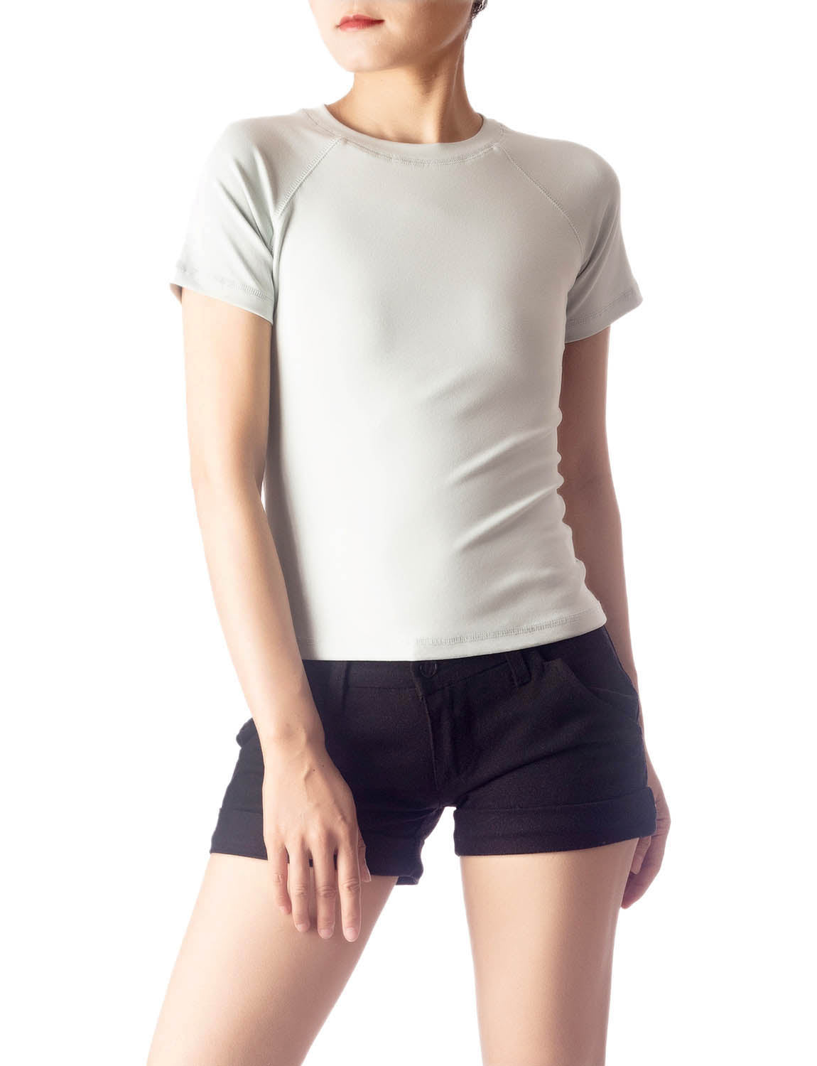 Women's Slim Fit Stretchy Thick Cotton Comfort Short Sleeves T-shirt
