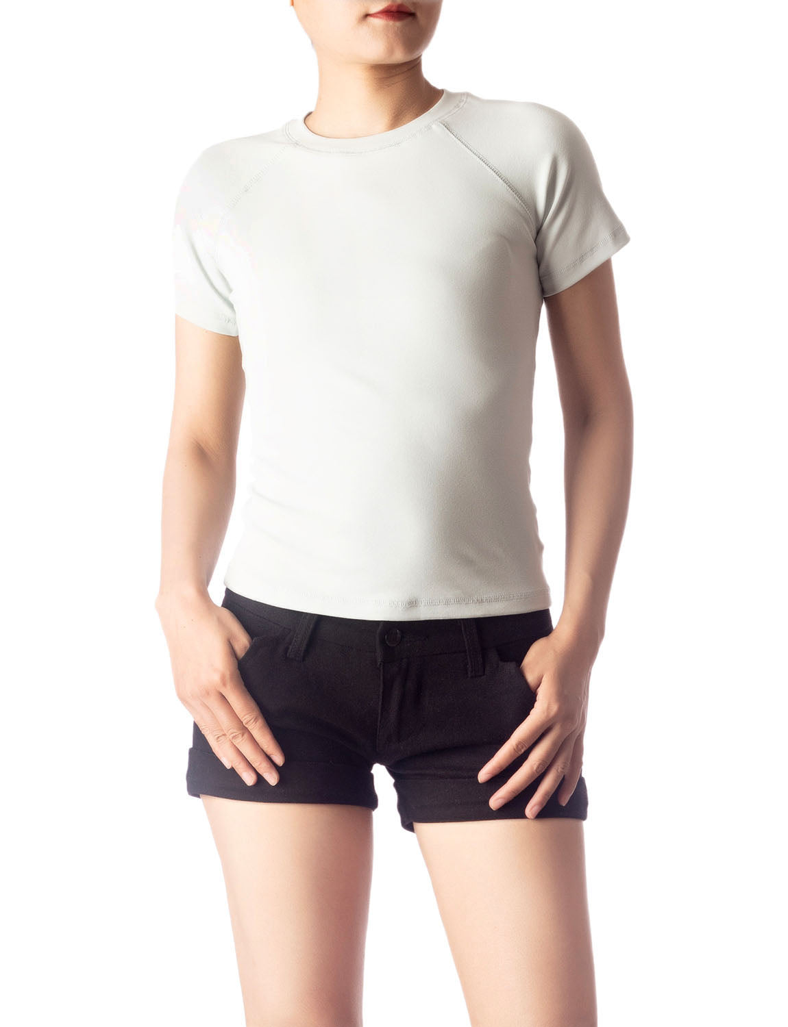 Women's Slim Fit Stretchy Thick Cotton Comfort Short Sleeves T-shirt