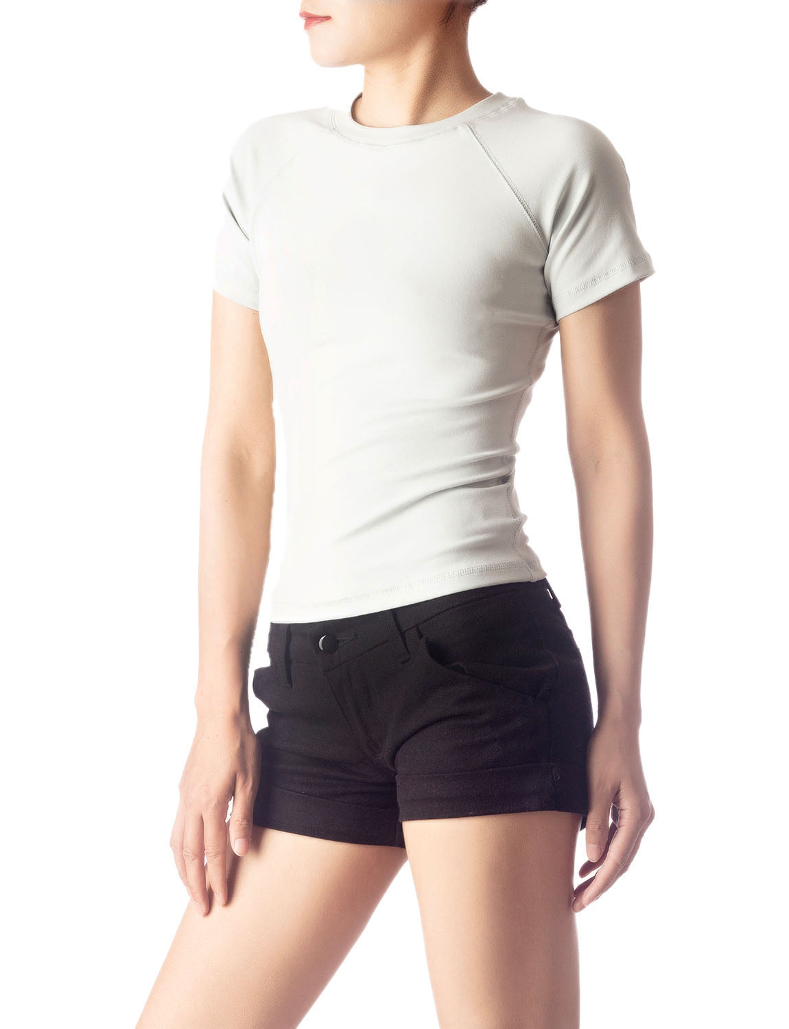 Women's Slim Fit Stretchy Thick Cotton Comfort Short Sleeves T-shirt