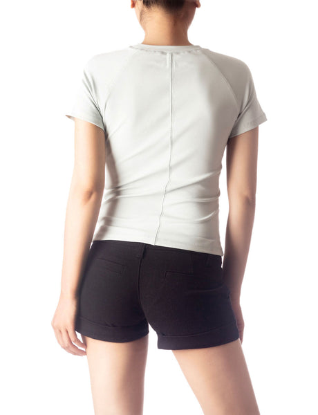 Women's Slim Fit Stretchy Thick Cotton Comfort Short Sleeves T-shirt