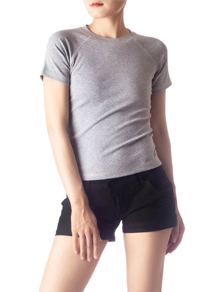 Women's Slim Fit Stretchy Thick Cotton Comfort Short Sleeves T-shirt