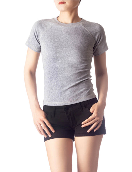 Women's Slim Fit Stretchy Thick Cotton Comfort Short Sleeves T-shirt