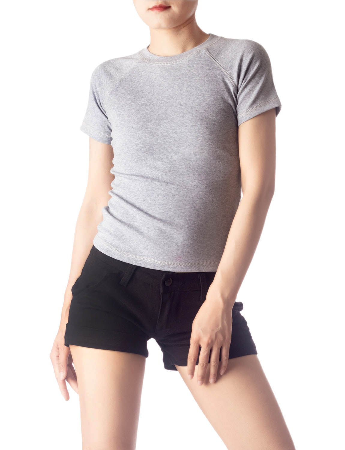 Women's Slim Fit Stretchy Thick Cotton Comfort Short Sleeves T-shirt