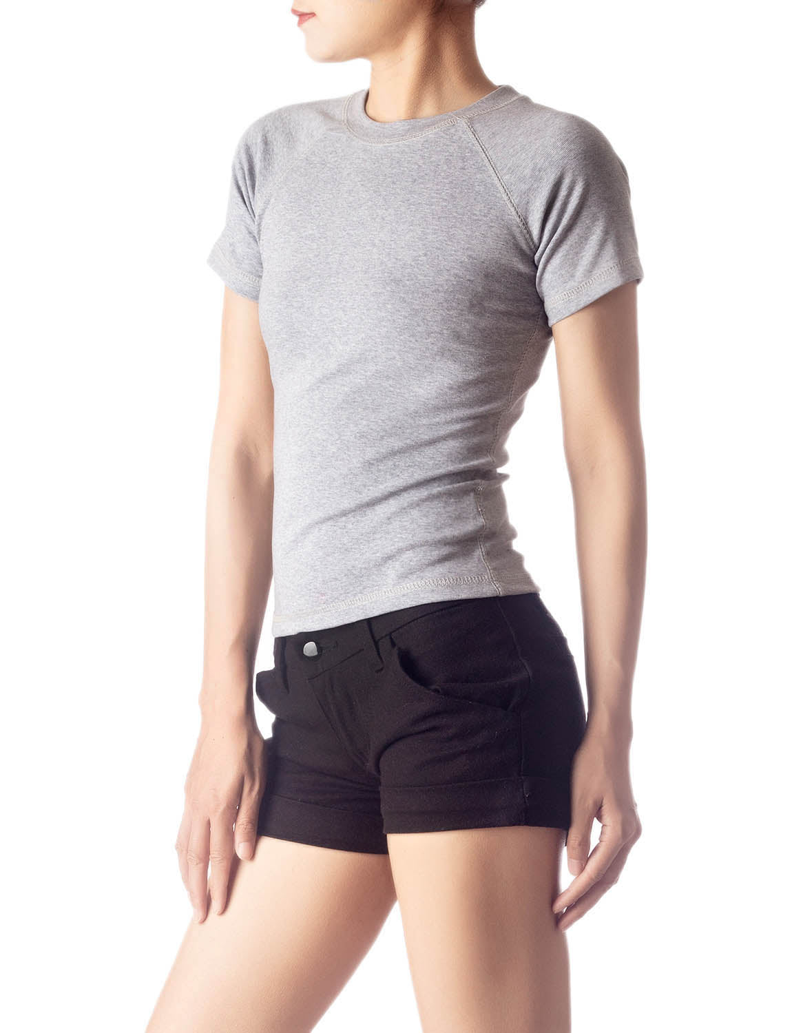 Women's Slim Fit Stretchy Thick Cotton Comfort Short Sleeves T-shirt