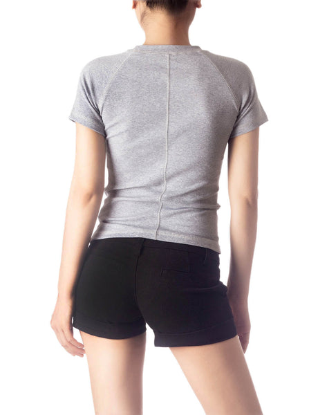Women's Slim Fit Stretchy Thick Cotton Comfort Short Sleeves T-shirt