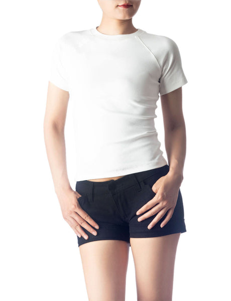 Women's Slim Fit Stretchy Thick Cotton Comfort Short Sleeves T-shirt