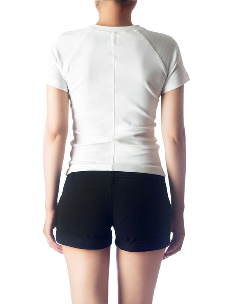 Women's Slim Fit Stretchy Thick Cotton Comfort Short Sleeves T-shirt