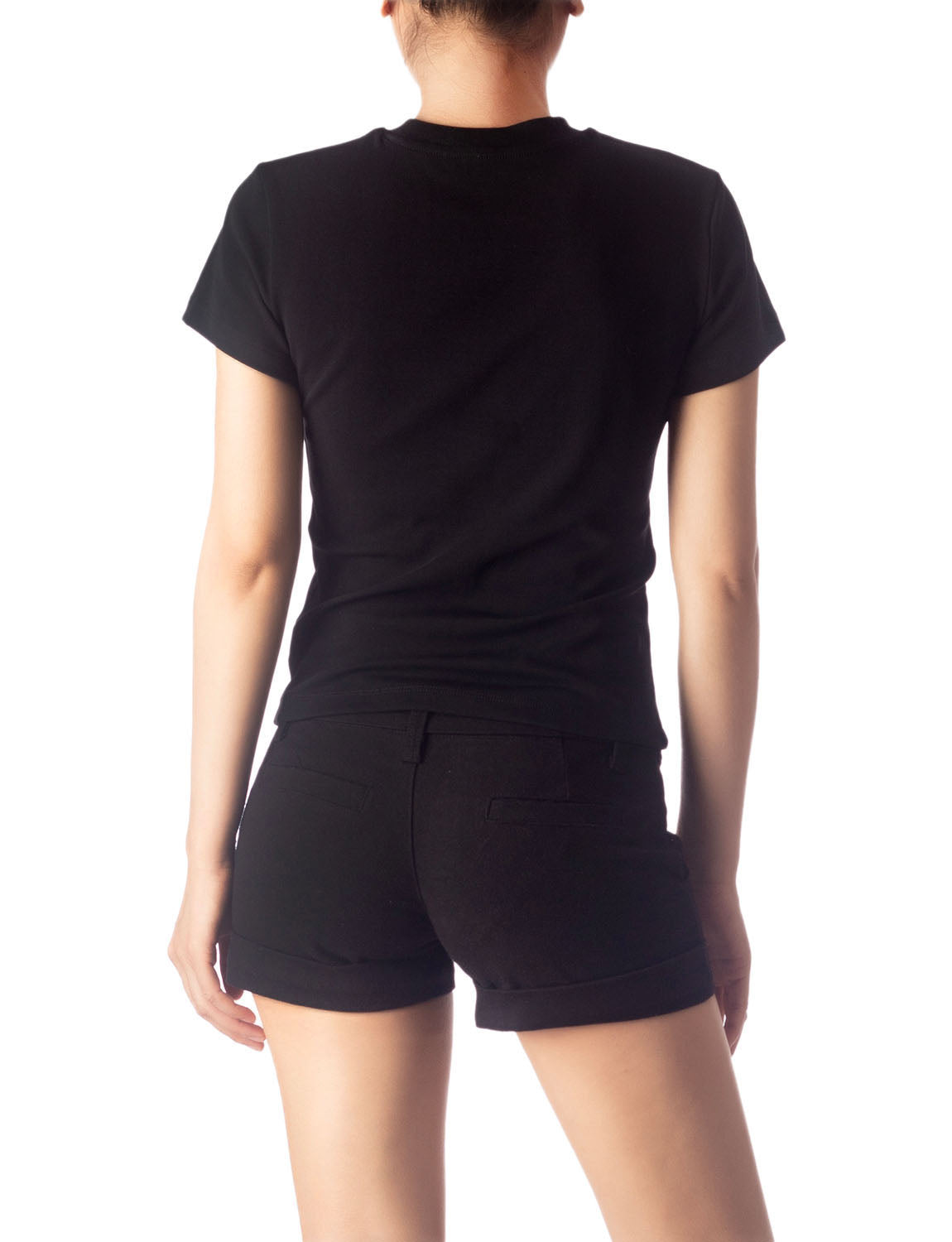 Women's Casual Stretchy Plain Pattern Cotton Comfort Short Sleeves T-shirt