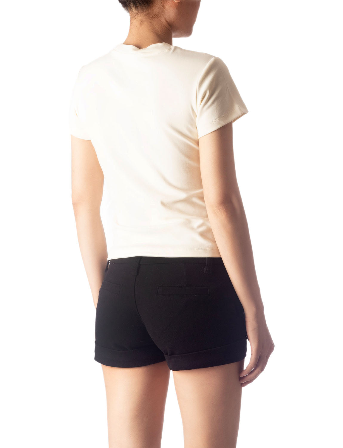 Women's Casual Stretchy Plain Pattern Cotton Comfort Short Sleeves T-shirt