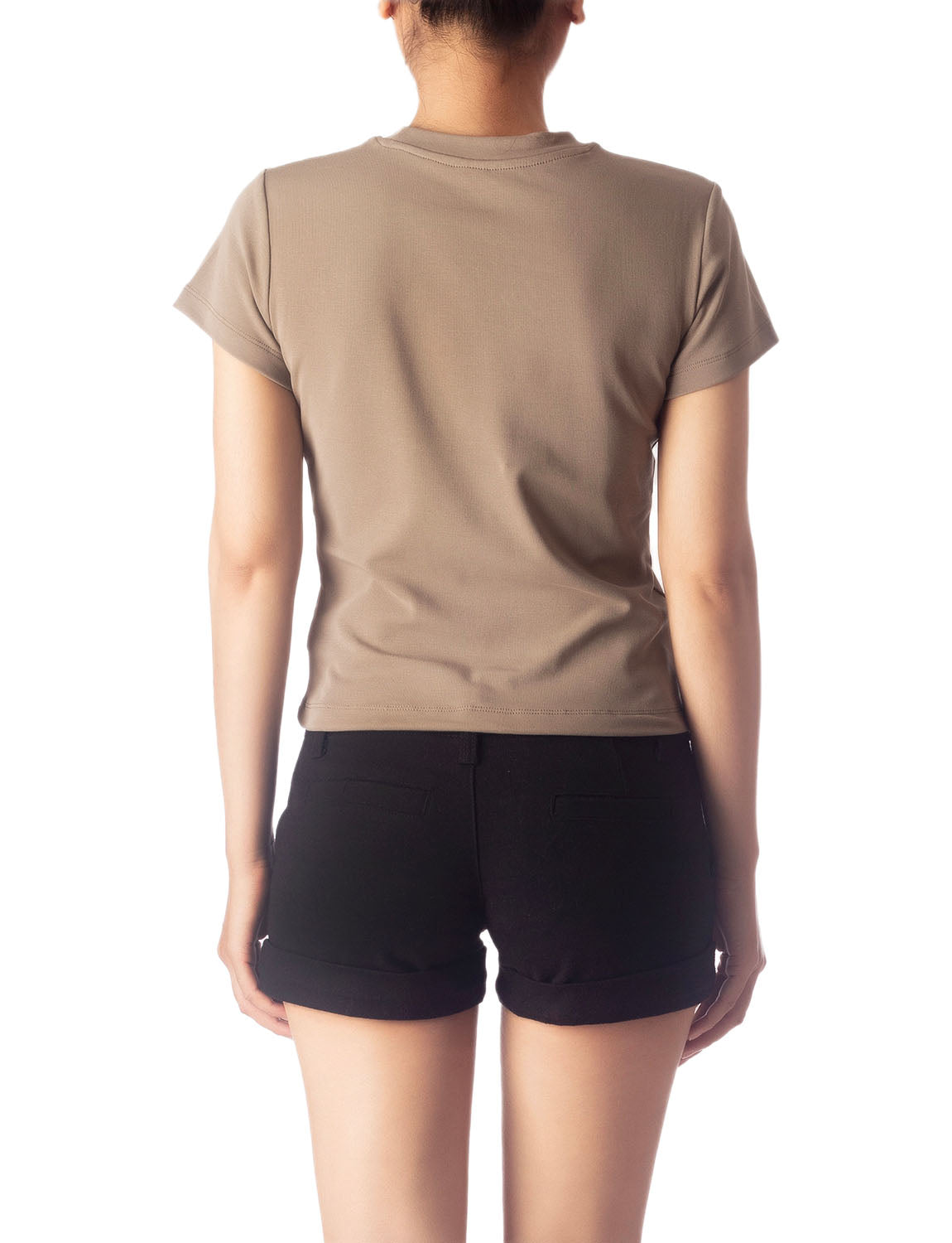 Women's Casual Stretchy Plain Pattern Cotton Comfort Short Sleeves T-shirt