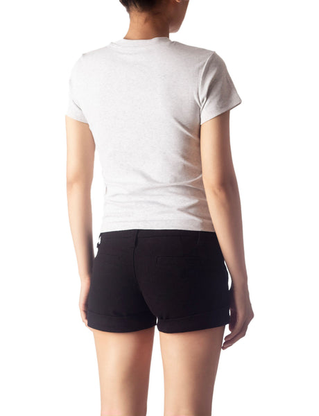 Women's Casual Stretchy Plain Pattern Cotton Comfort Short Sleeves T-shirt