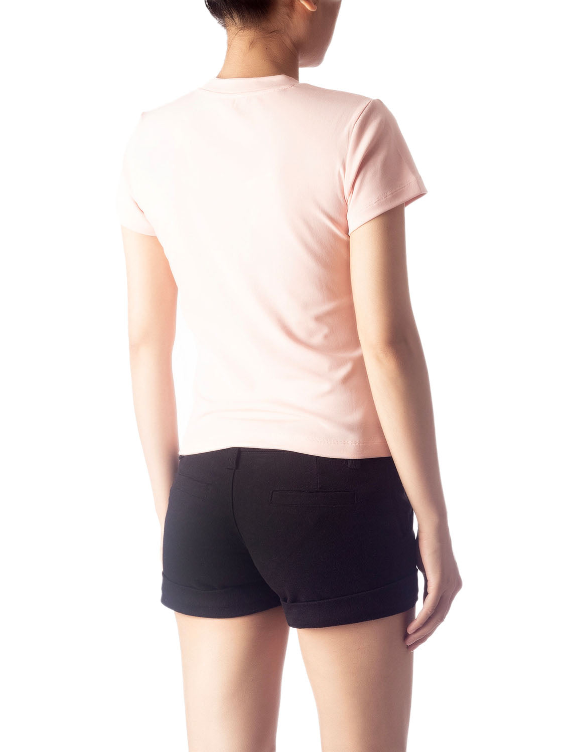 Women's Casual Stretchy Plain Pattern Cotton Comfort Short Sleeves T-shirt