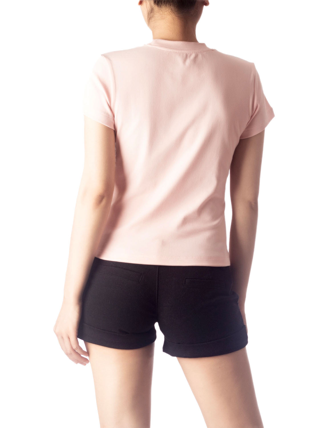 Women's Casual Stretchy Plain Pattern Cotton Comfort Short Sleeves T-shirt