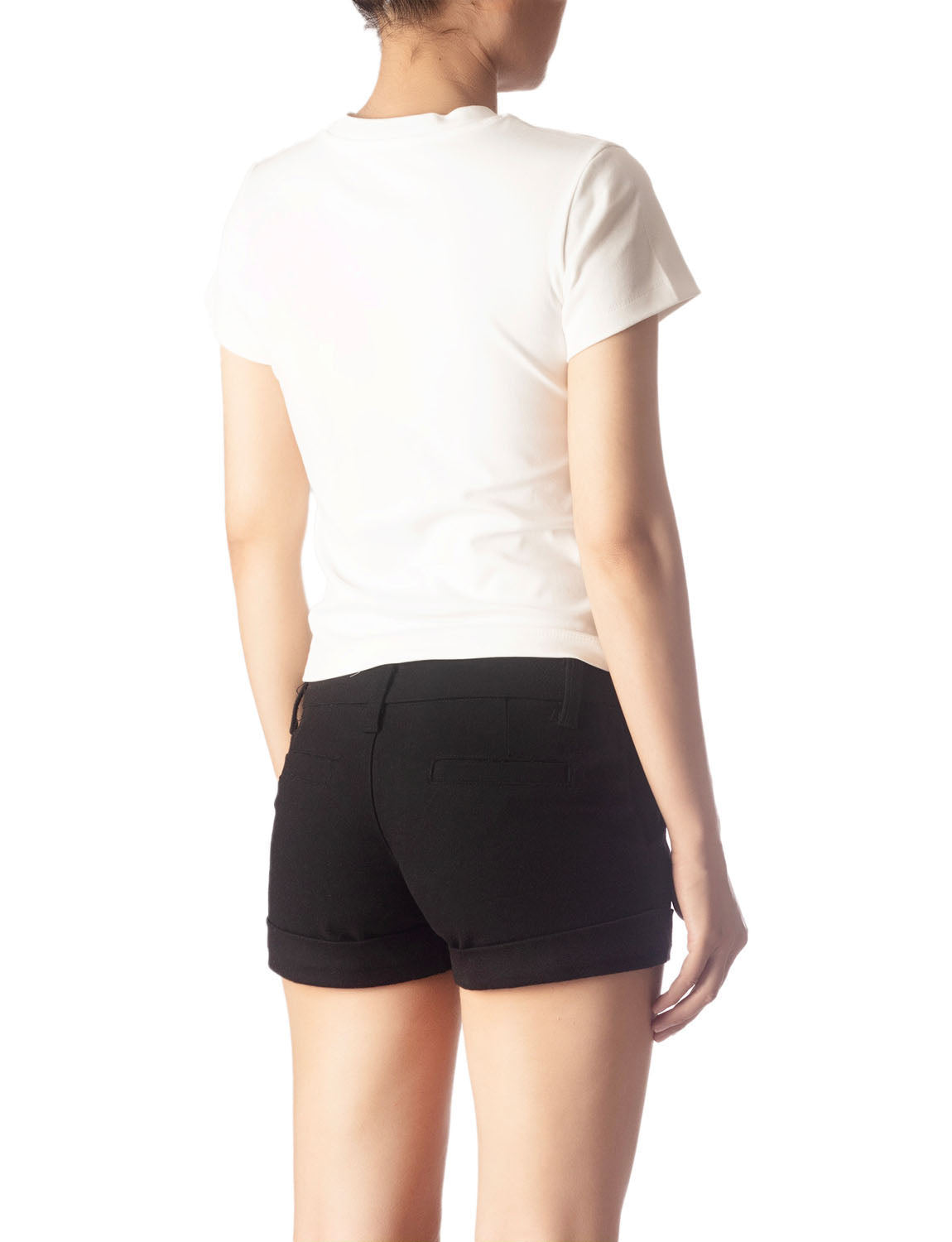 Women's Casual Stretchy Plain Pattern Cotton Comfort Short Sleeves T-shirt